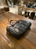 Vintage Leather Laptop Bag, læder, sort