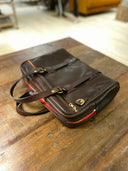 Vintage Leather Laptop Bag, læder, mørkebrun