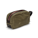 CROOTS Vintage Wash Bag, waxed kanvas, oliven