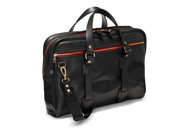 CROOTS Vintage Leather Laptop Bag, læder, sort
