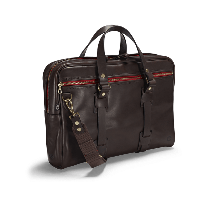 CROOTS Vintage Leather Laptop Bag, læder, mørkebrun