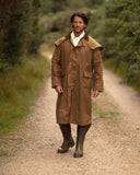 Stockman Long Cape oilskinsfrakke, unisex, mørk beige